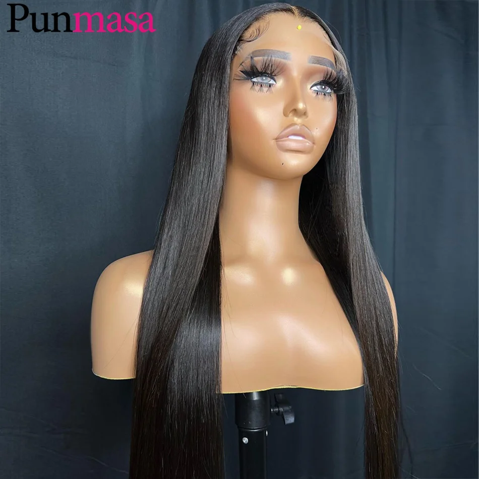 Glueless Highlight Blue 13X6 Frontal Wig PrePlucke 13X4 Transparent Lace Front Wig Wear Go 5X5 Straight Human Hair Wig for Women