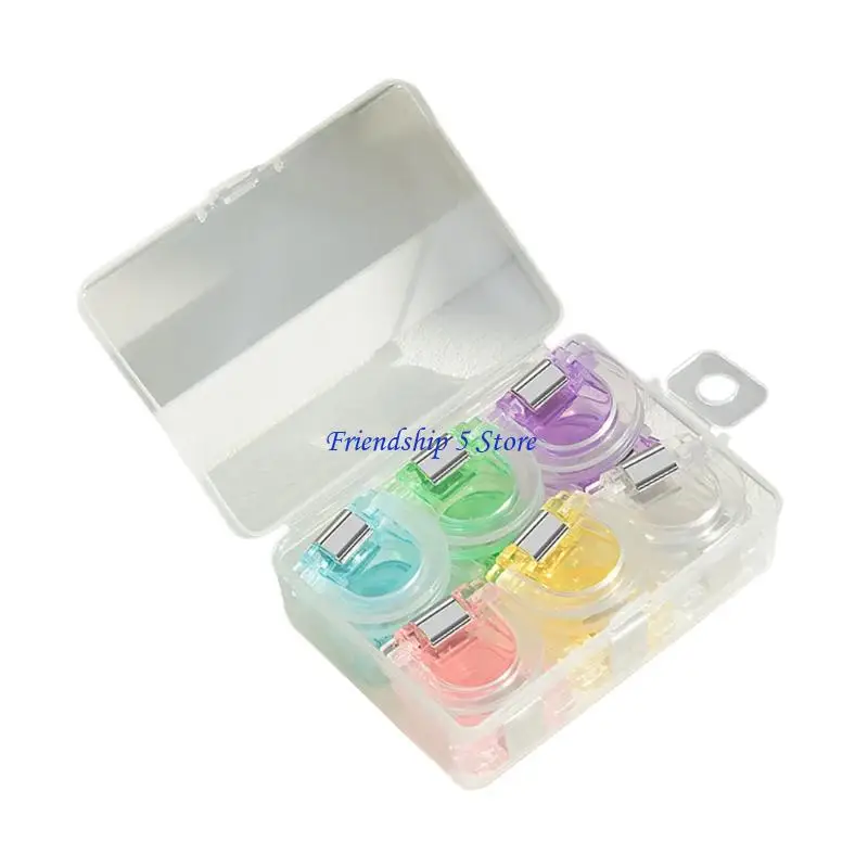 T8WC 4/12PCS Horseshoe Paper Clamp ملون مشبك الورق لملف صور حقيبة الطعام