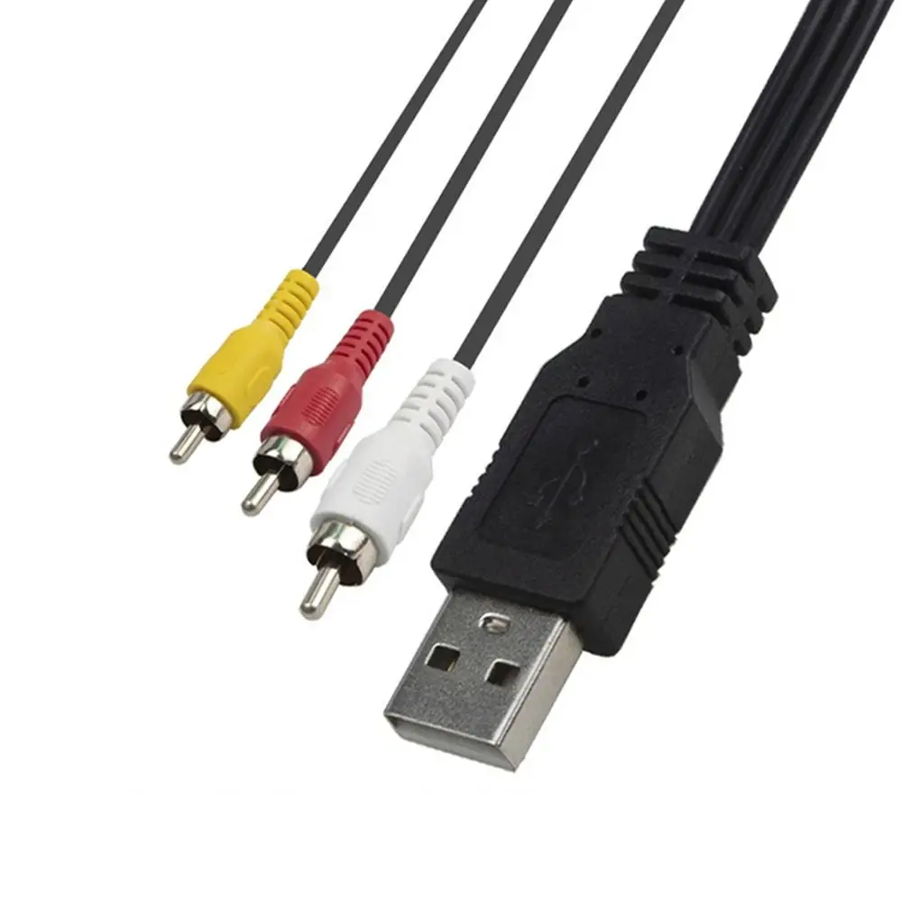 for TV/PC/DVR Male to Female Splitter Adapter Line AV Composite Audio Video Cord USB to 3 RCA Cable