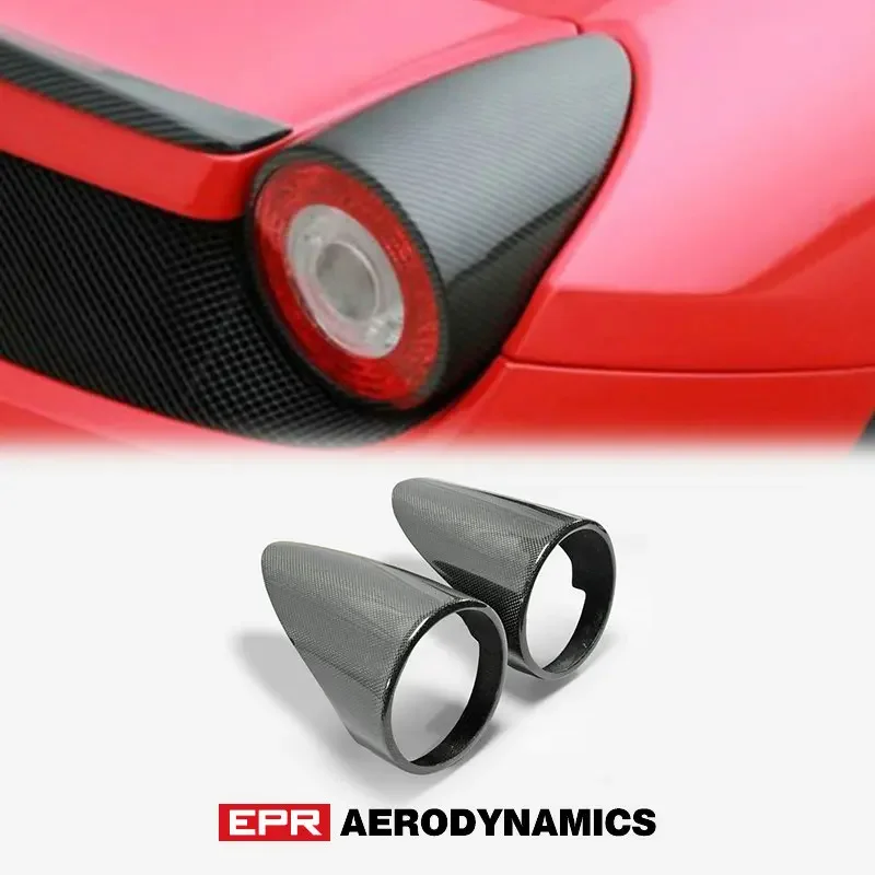 Car Accessories For Ferrari 458 F458 Carbon Fiber OEM Taillight Cover Glossy Fibre Rear Light Cap Racing Lamp Part Body Kit Trim