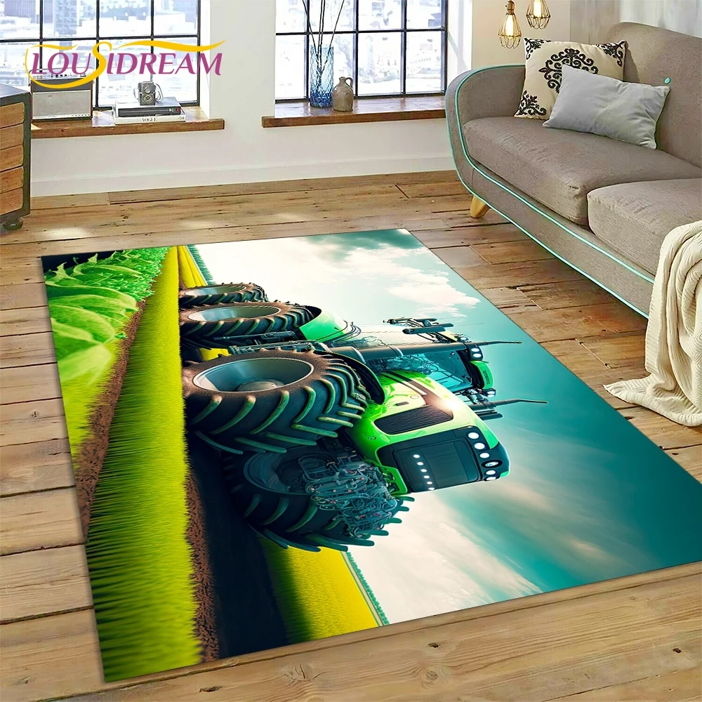 Retro Tractor Car 3D Truck Rug Carpet for Living Room Bedroom Home Decor,Floor Mat Non-slip Decoration for Sofa Doormat Kid Gift