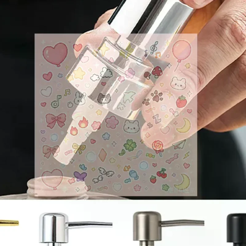 1set Soap Pump Liquid Pump Head Lotion Dispenser Head Push Type Round Head 28 Thread Bath Bottle Press Nozzle,ABS Lotion Tube