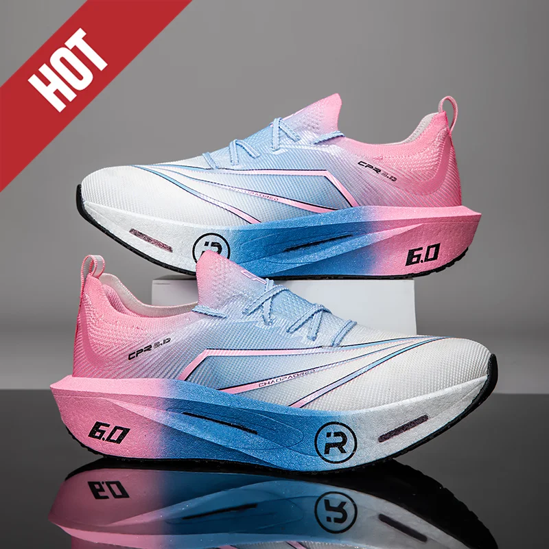 Running Shoes Carbon Board Air Cushion Marathon Men Sports Breathable Lightweight Women's Comfortable Athletic Nonskid Sneakers