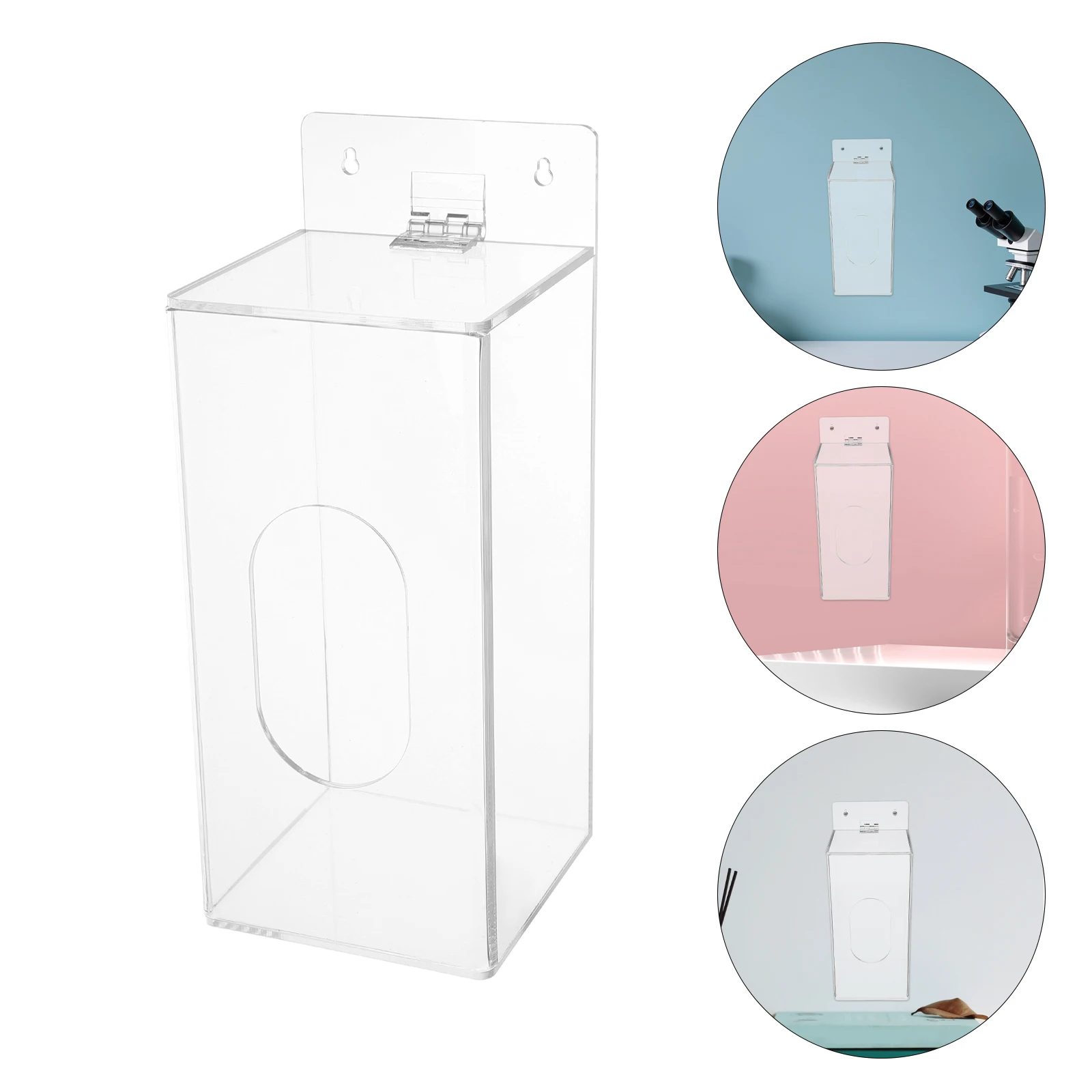 

Wall Mount Glove Dispenser Acrylic Mask Holder Storage Box for Gloves Hair Nets Beard Covers Transparent Easy