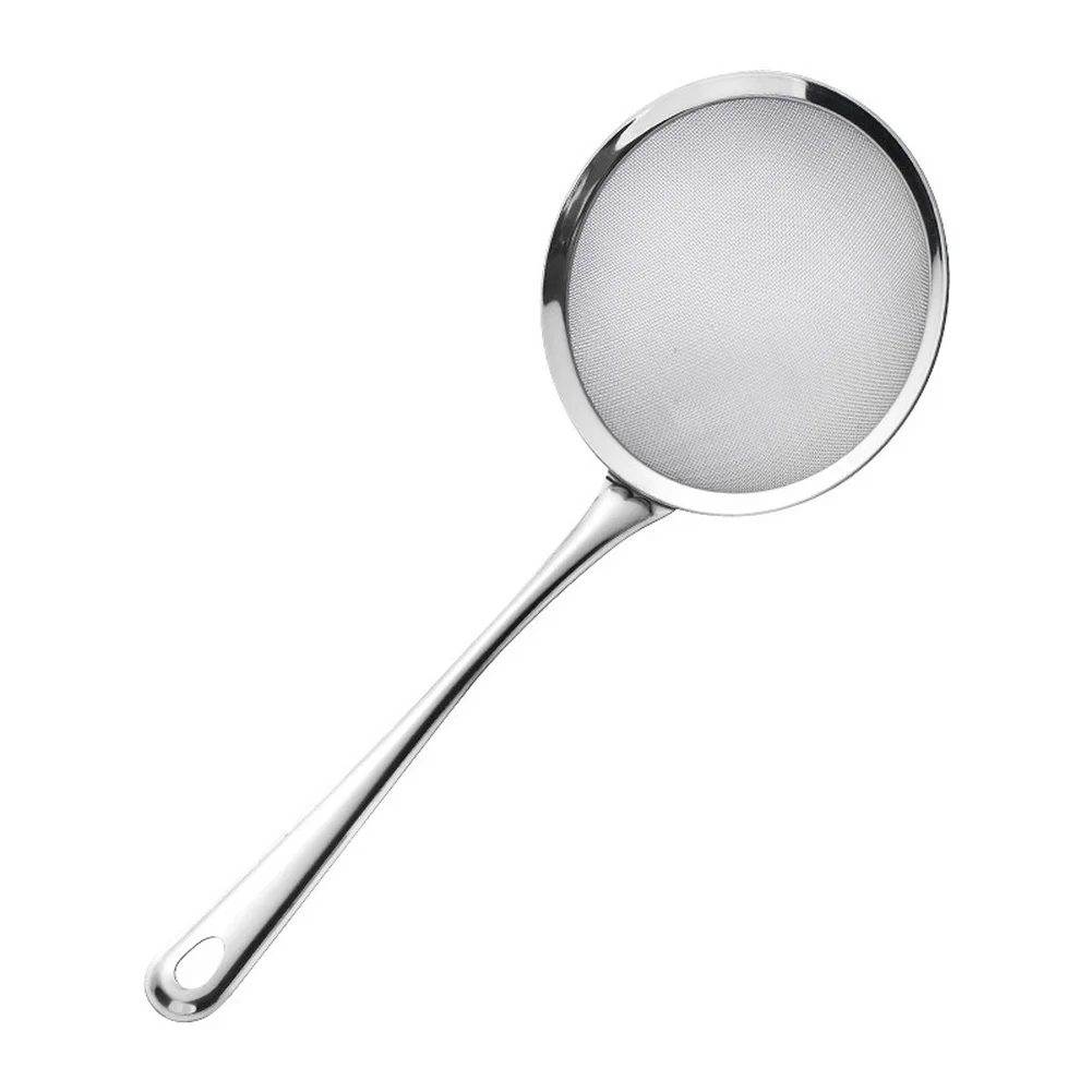 Stainless Steel Colander with Ergonomic Handle and 30 Mesh Design for Straining Liquids and Fine Food Particles