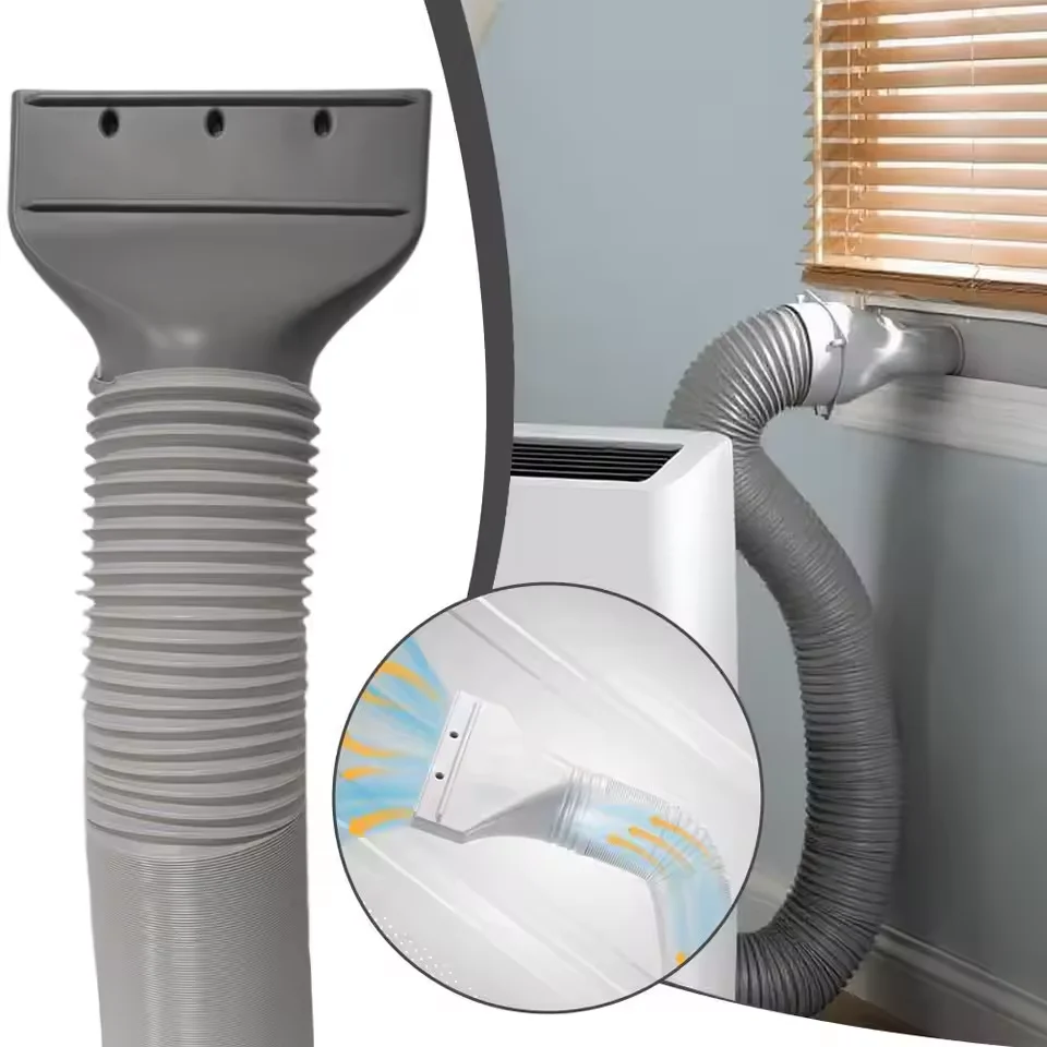 Flat Air Conditioning Exhaust Hose Adapter 150mm Duct Extension Pipe Window Adapter Portable Ac Hose Connector Vent Tube Coupler