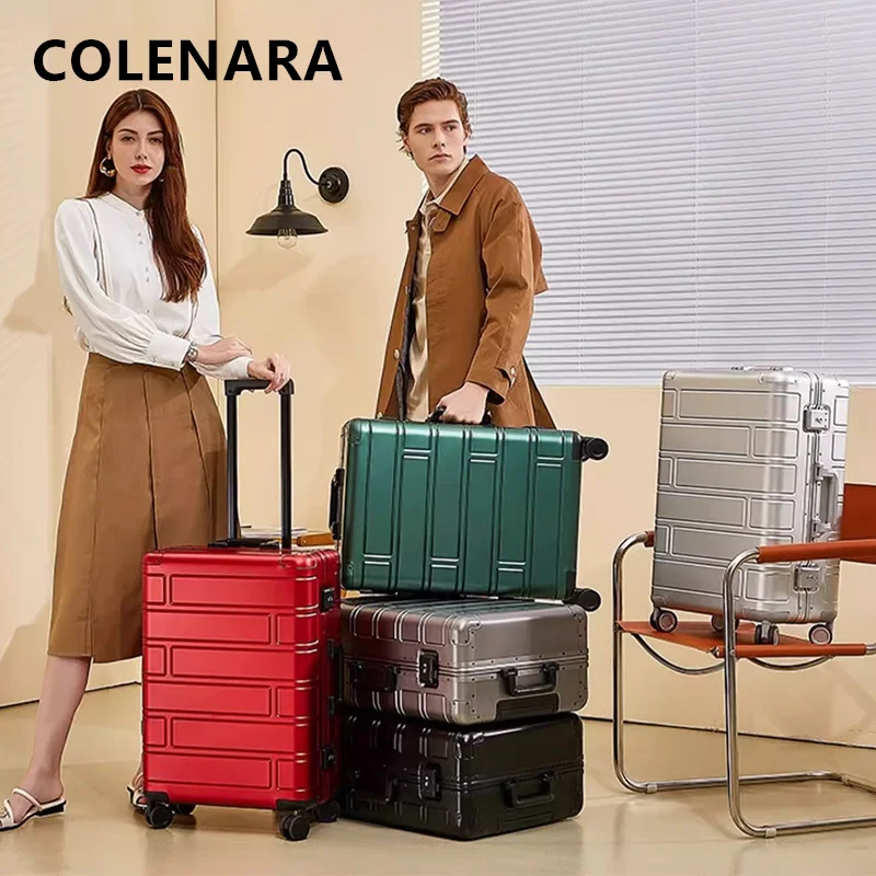 COLENARA Cabin Suitcase All Aluminum Magnesium Alloy Trolley Case 20