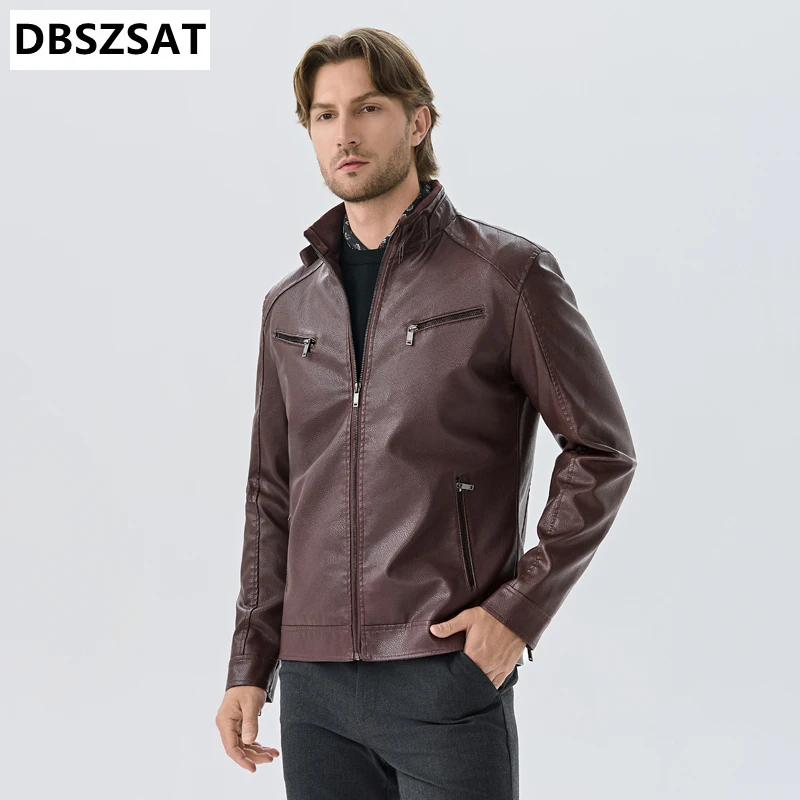 2029  Jacket Men Motocycle Faux Leather Coat PU Moto Bike Jackets Hip Hop High Street Fashion Pilot Men's Clothing Top