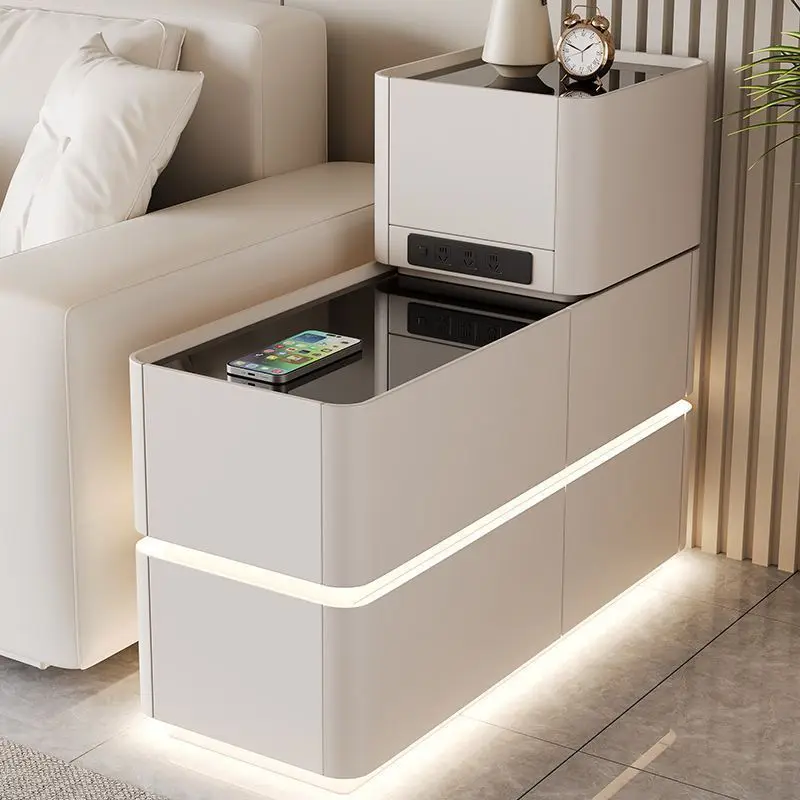 Smart sofa side table, simple and modern side drawer storage cabinet