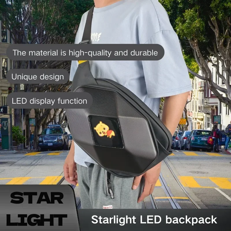 Upgraded Smart LED Light Fashion Travel Bag Hardshell Motorcycle Riding Technology Sense DIY Multifunctional Cycling Backpack