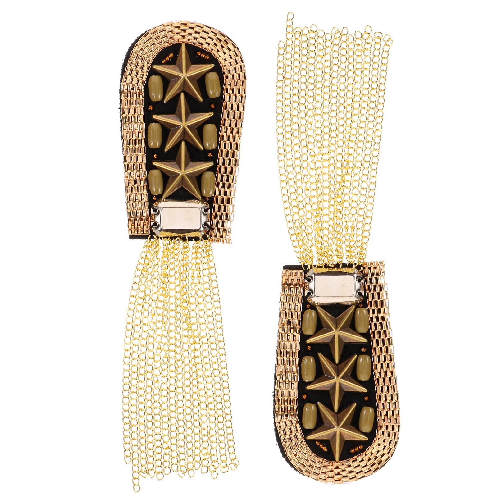

Epaulettes Shoulder Brooch Jewelry Vintage Metal Fringe Tassel Decorative Patches Cloth Epaulets for Women Men Style