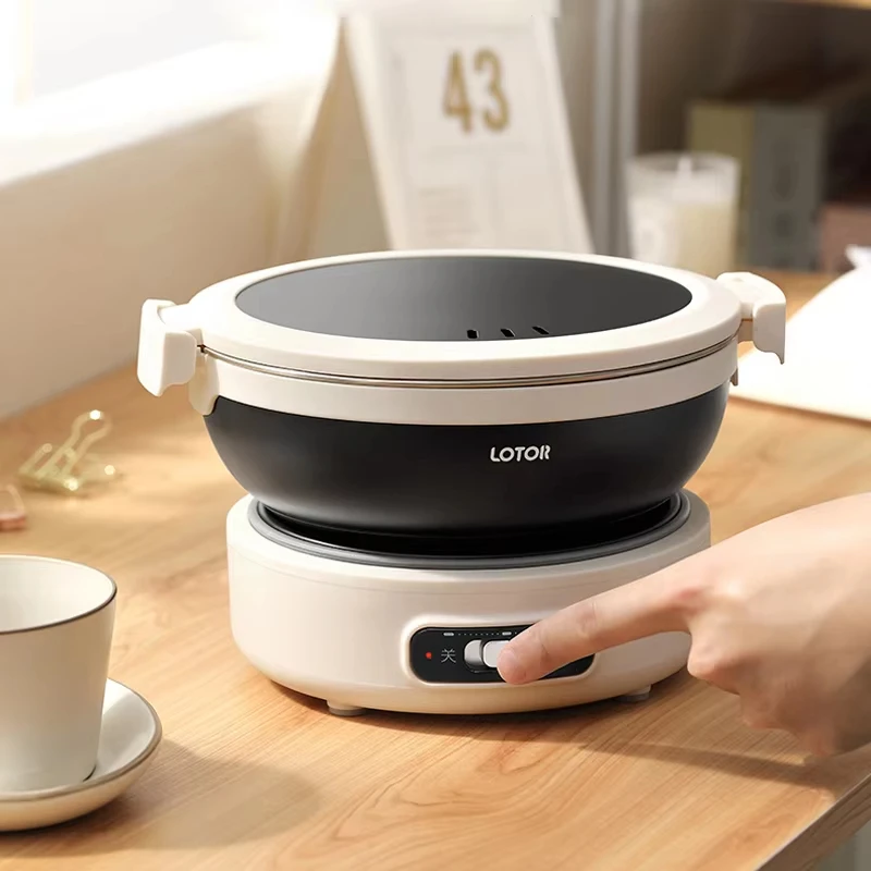 ポータブル電気調理鍋、1.2l、折りたたみ式、マルチクッカー、旅行炊飯器、分割鍋、304ステンレス鋼、電気フライパン、500w