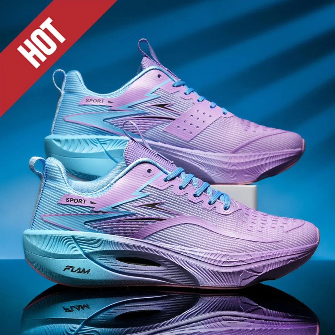 Men Women Carbon Plate Marathon Running Shoes Breathable Lightweight Non-Slip Racing Training Sports Athletic Sneakers