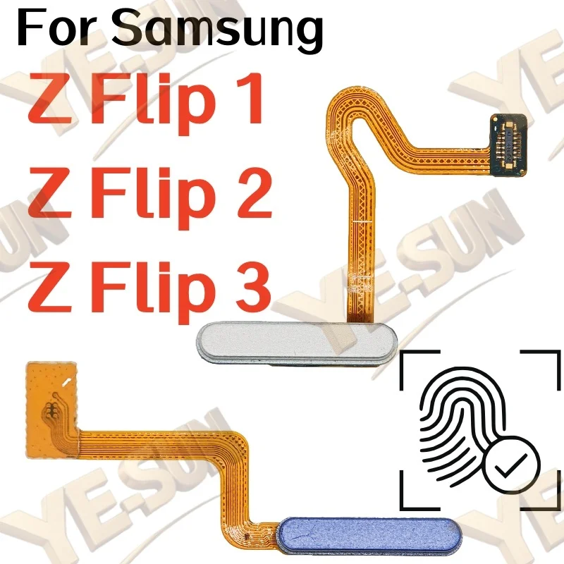 

For Samsung Galaxy Z Flip 1 Galaxy Z Flip 2 Z Flip 3 Fingerprint Sensor Home Return Key Menu Button With Side Power On Off Flex