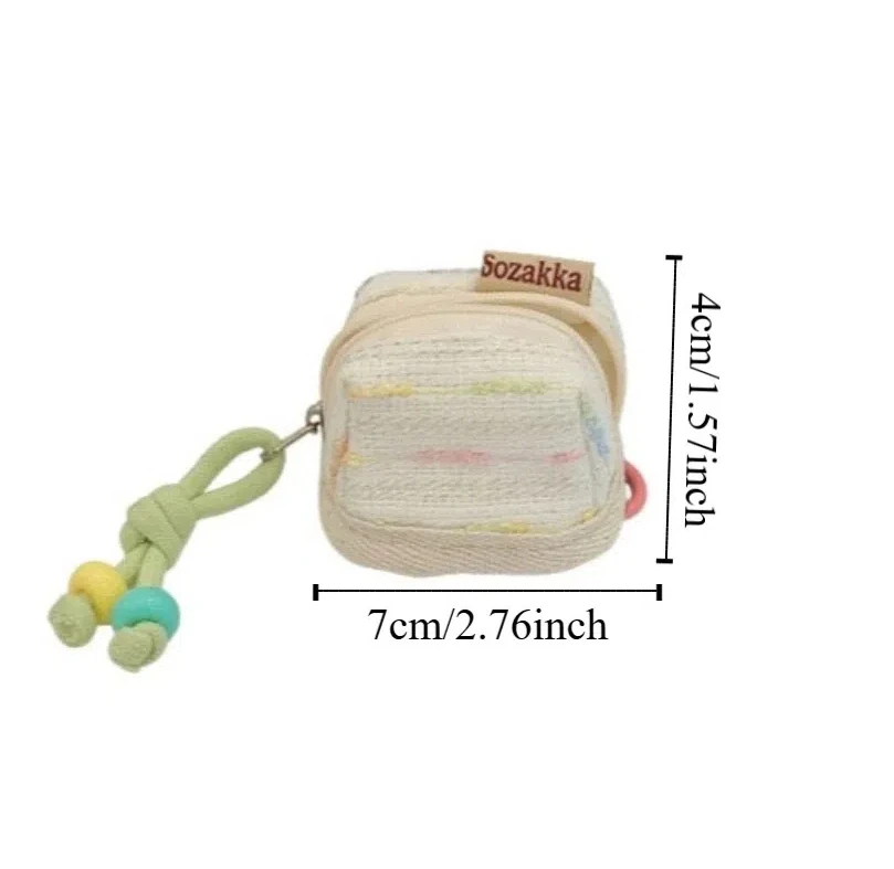 귀여운 캔디 컬러 이어폰 케이스 다기능 대용량 미니 동전 지갑 여성을위한 휴대용 배낭 펜던트 미니 지갑