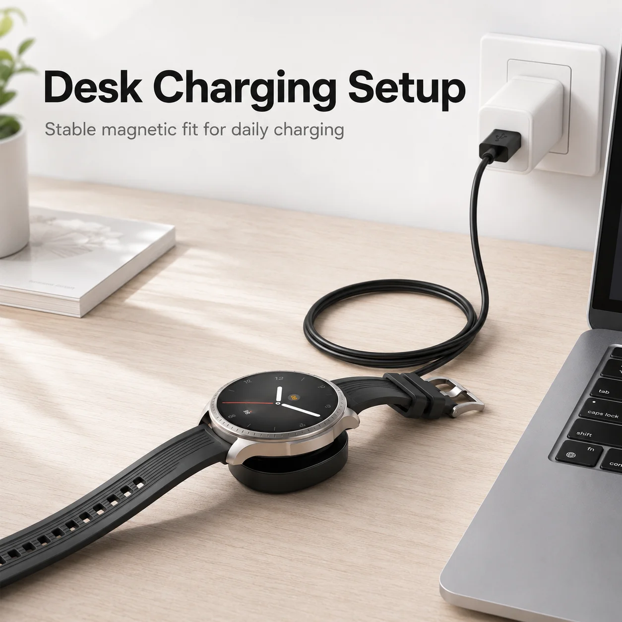 Magnetic Charging Cable For Amazfit T Rex 3 Balance 2 Ultra Cheetah Pro Helio Strap Smartwatch Dock 100cm Durable PVC Wire