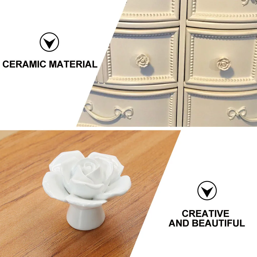 

6 шт., розовые керамические дверные ручки, прочные ручки для ящиков шкафа, ручки для шкафа, аксессуары