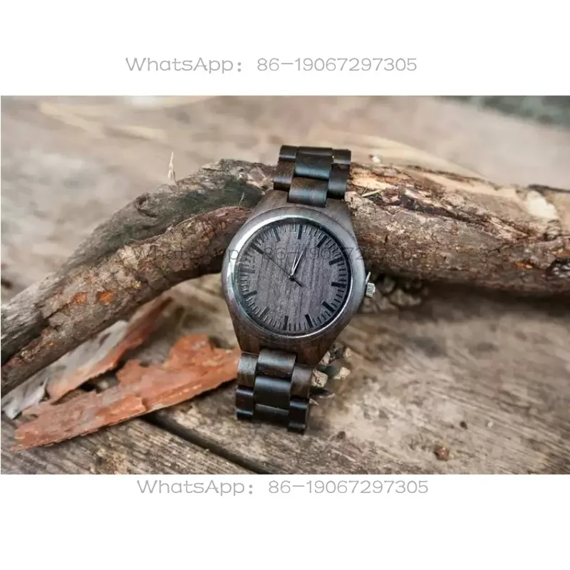 Ebony wood literary student watches, solid wood quartz luminous men's and women's wooden watches