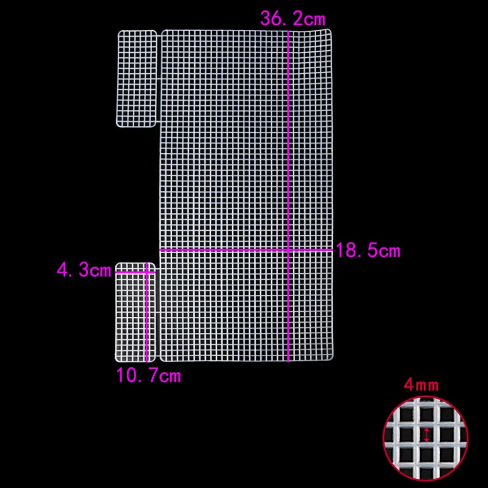 Portable Plastic Weaving Plastic Mesh Cloth Handmade Craft Bag Fixed Grid Sheet White Bags Making Grid Hook Bag Accessories