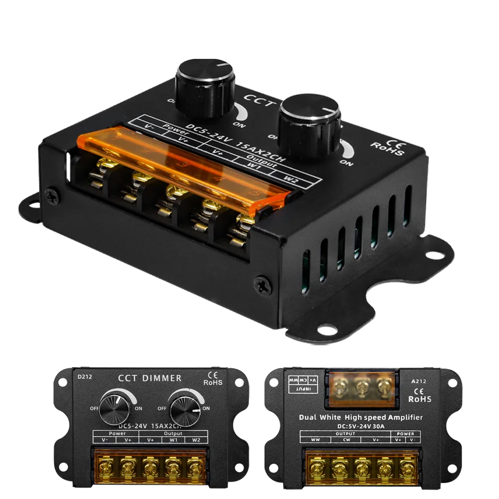 

DC5-24V D212/A212 Двухцветный усилитель температуры/контроллер двухцветный сигнал температуры со светодиодным диммером приема/выхода ШИМ