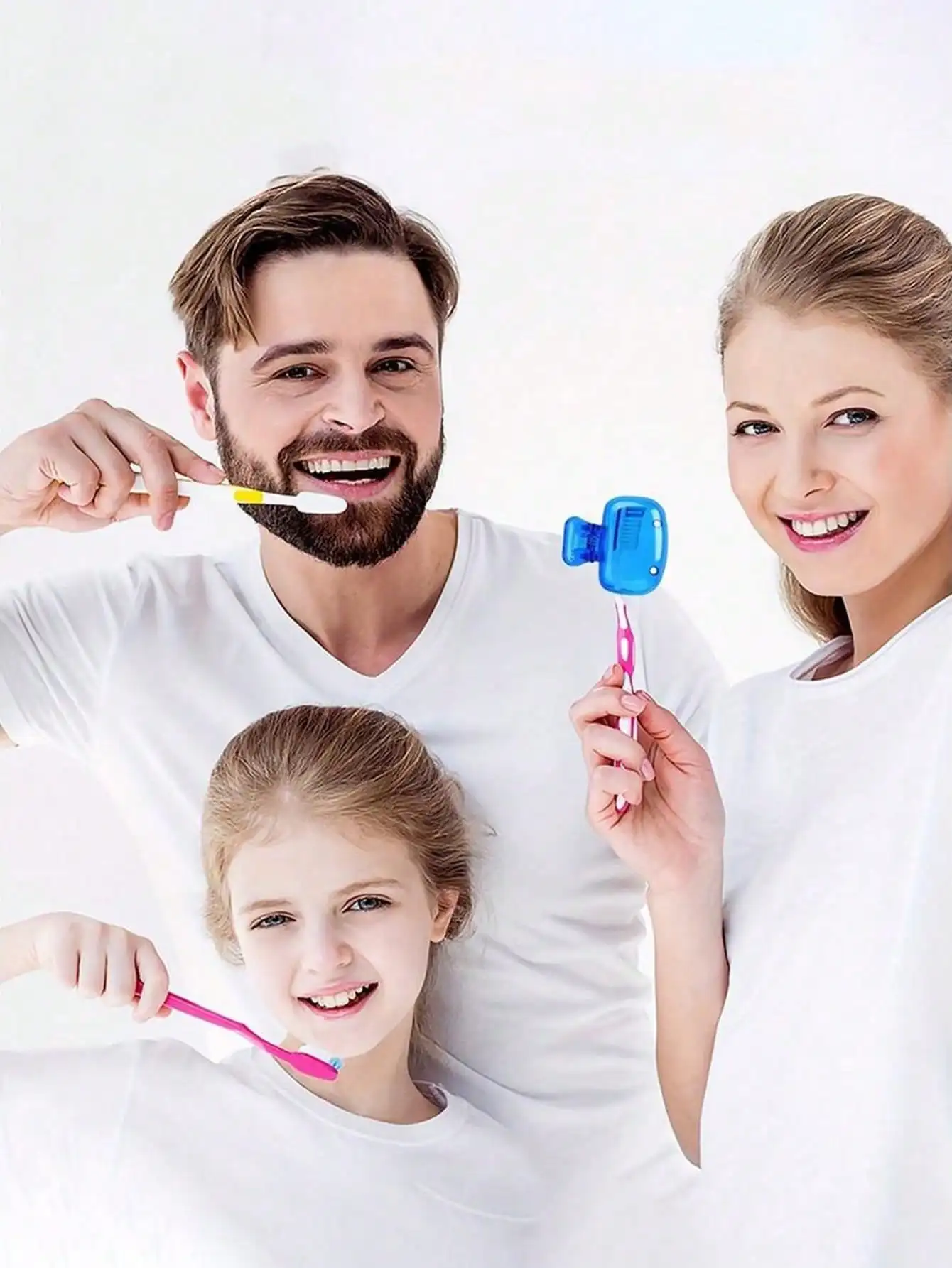 Portable Toothbrush Covers Set of 1/4/8 Protective Toothbrush Holder Clips Transparent Colorful Travel Toothbrush Head Covers fo