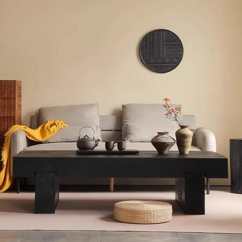 Wabi Sand wind solid wood coffee table modern simple living room household rectangular tea table