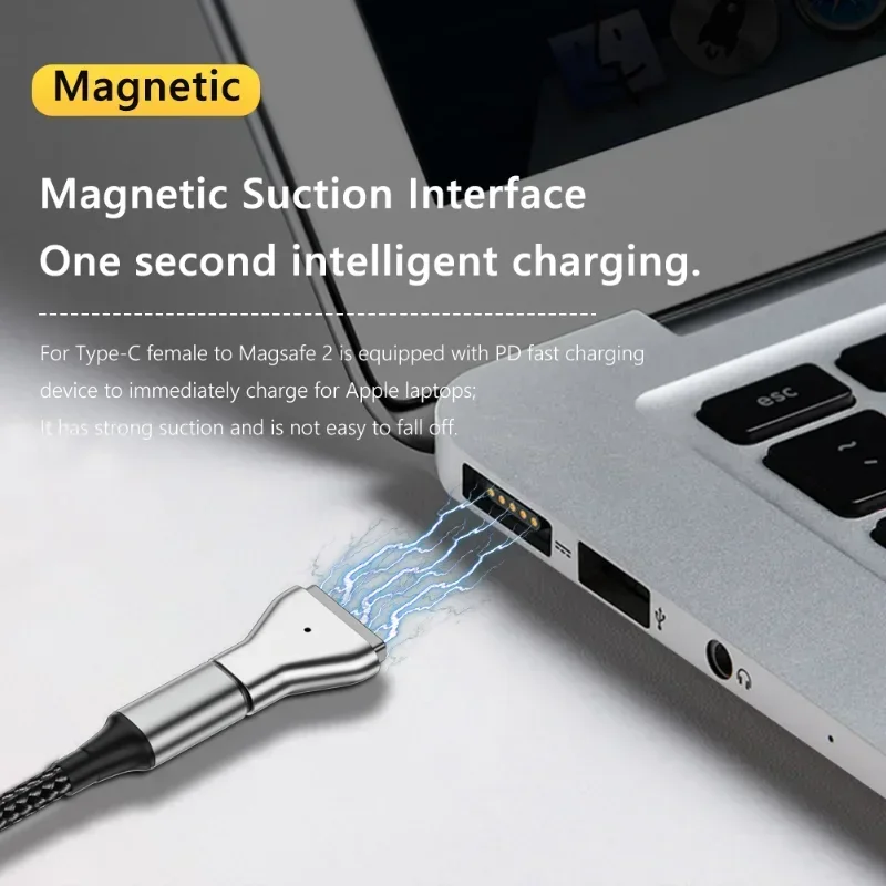 Magnetic USB C Adapter Type C/DC5521 to Magsafe 1 Magsafe 2 Connector PD Female Fast Charging Adapter For MacBook Air/Pro