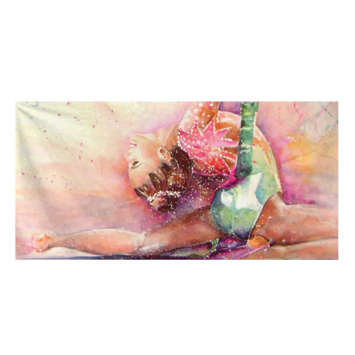 Watercolor Gymnastics Girls Print Beach Towel Absorbent Sports Towel Environmental Face Hand Towel Wrap Blanket Travel Girl Gift