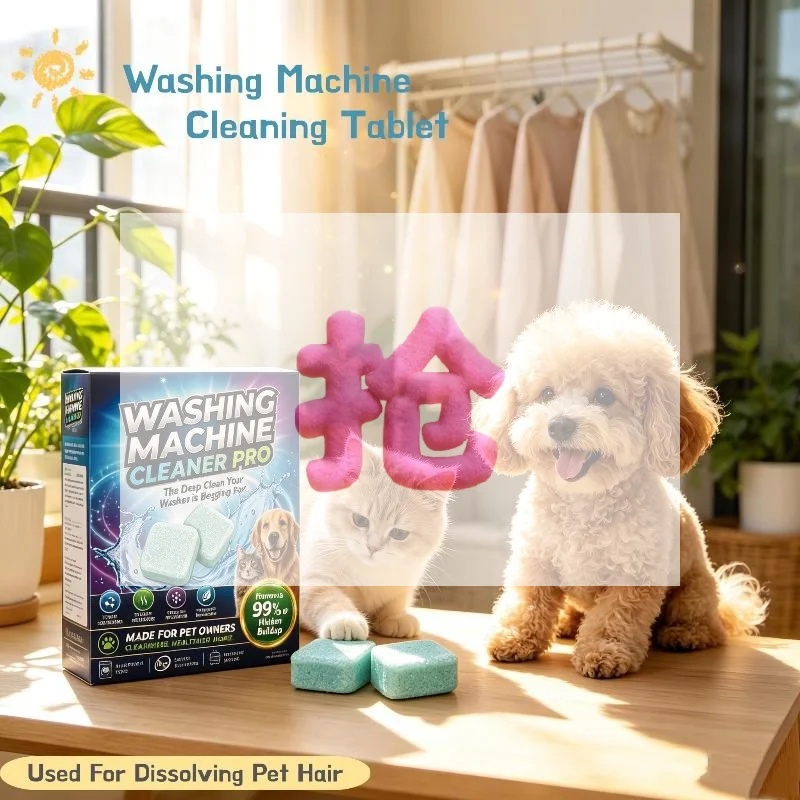 12Pcs Washing Machine Cleaner Tablets 99 Hidden Buildup Removal Pet Odor Remover For Pet Owners All Washers Home Use