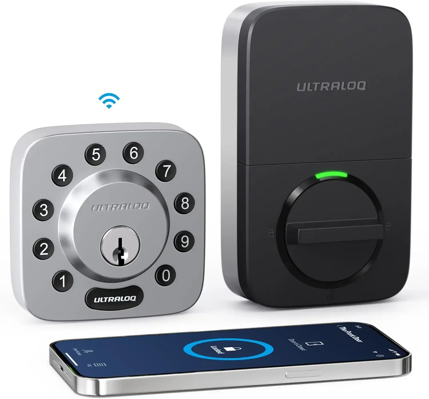 Smart Lock U-Bolt WiFi,Built-in WiFi Smart Door Lock with Door Sensor, Voice Control with Alexa, App Remote Access, Share Access