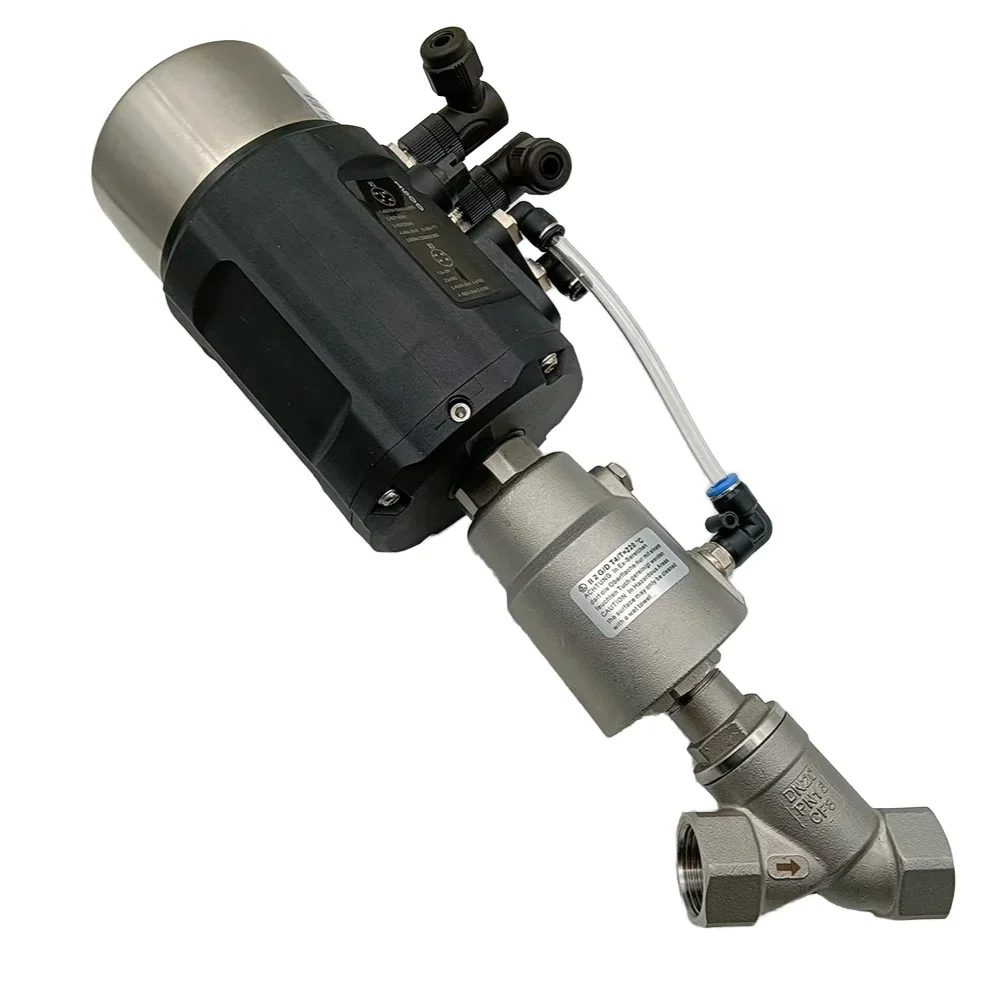 

24VDC Intelligent 1500type Valve Positioner Pneumatic Angle Seat Valve With Threaded Connection