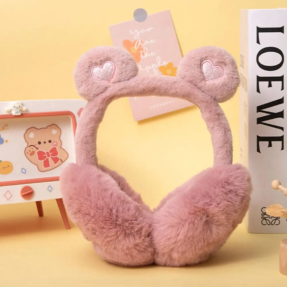 Милые теплые плюшевые наушники, пушистые регулируемые наушники