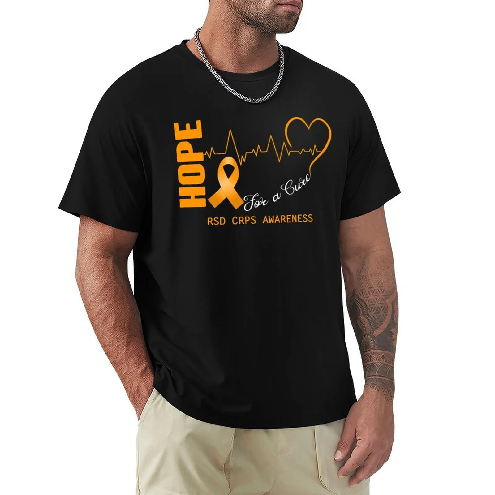 

Hope For A Cure RSD CRPS Awareness T-Shirt Anime t-shirt plain men workout shirt