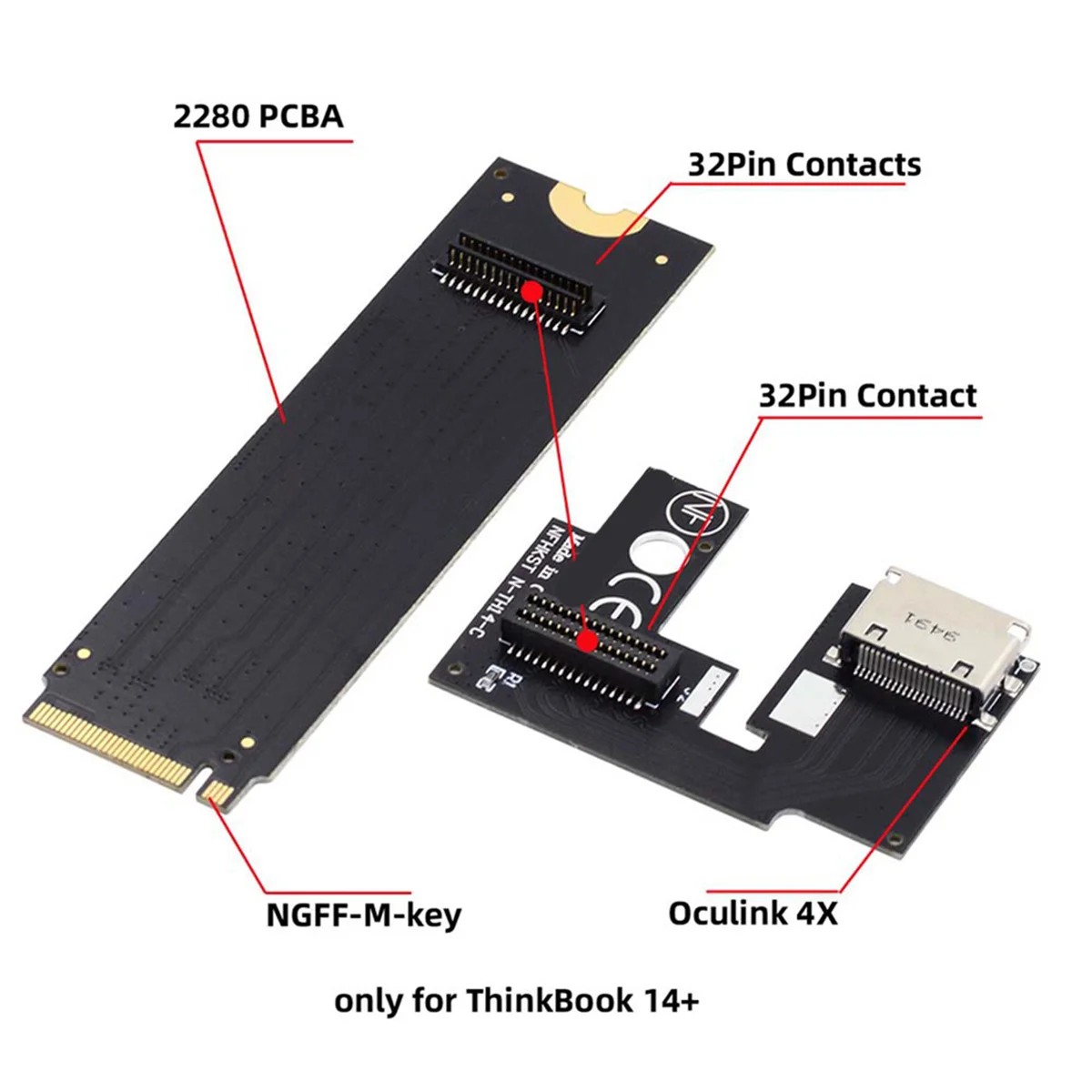 محول مضيف PCI-E 3.0 M.2 M إلى Oculink SFF-8612 SFF-8611 لبطاقة الرسومات الخارجية ThinkBook 14+ وSSD