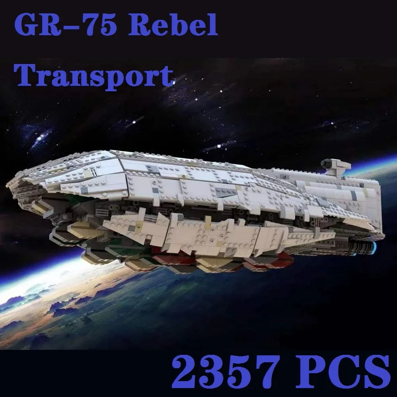 Spacecraft MOC Imperial Warship GR-75 Rebel Transport Aircraft Building Blocks Bricks DIY Toy for Boys Birthday Gifts Kids Toys