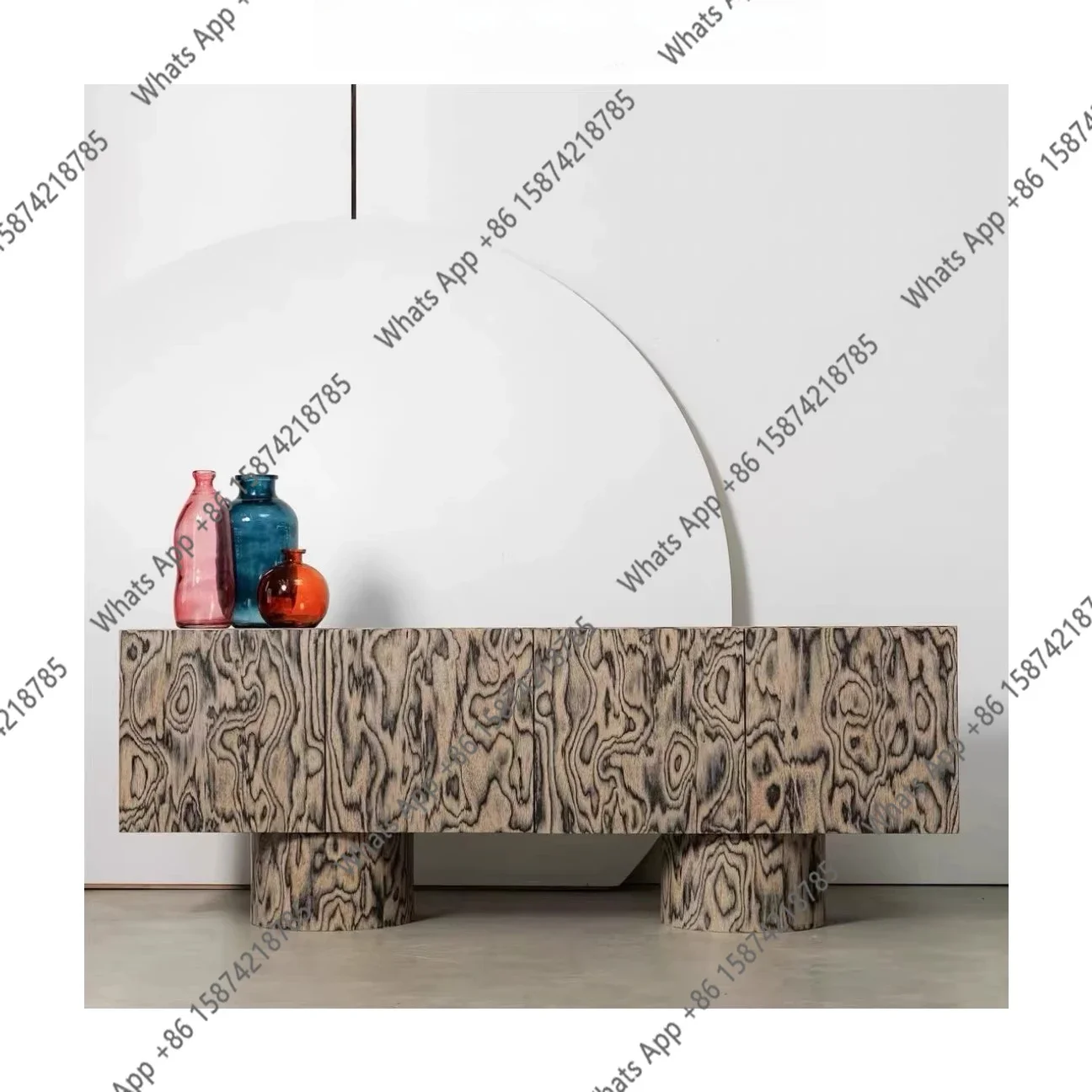 

29X Medieval Style Designer Tree Tumor Pattern Porch Cabinet French Retro Floor-to-wall Locker American Country