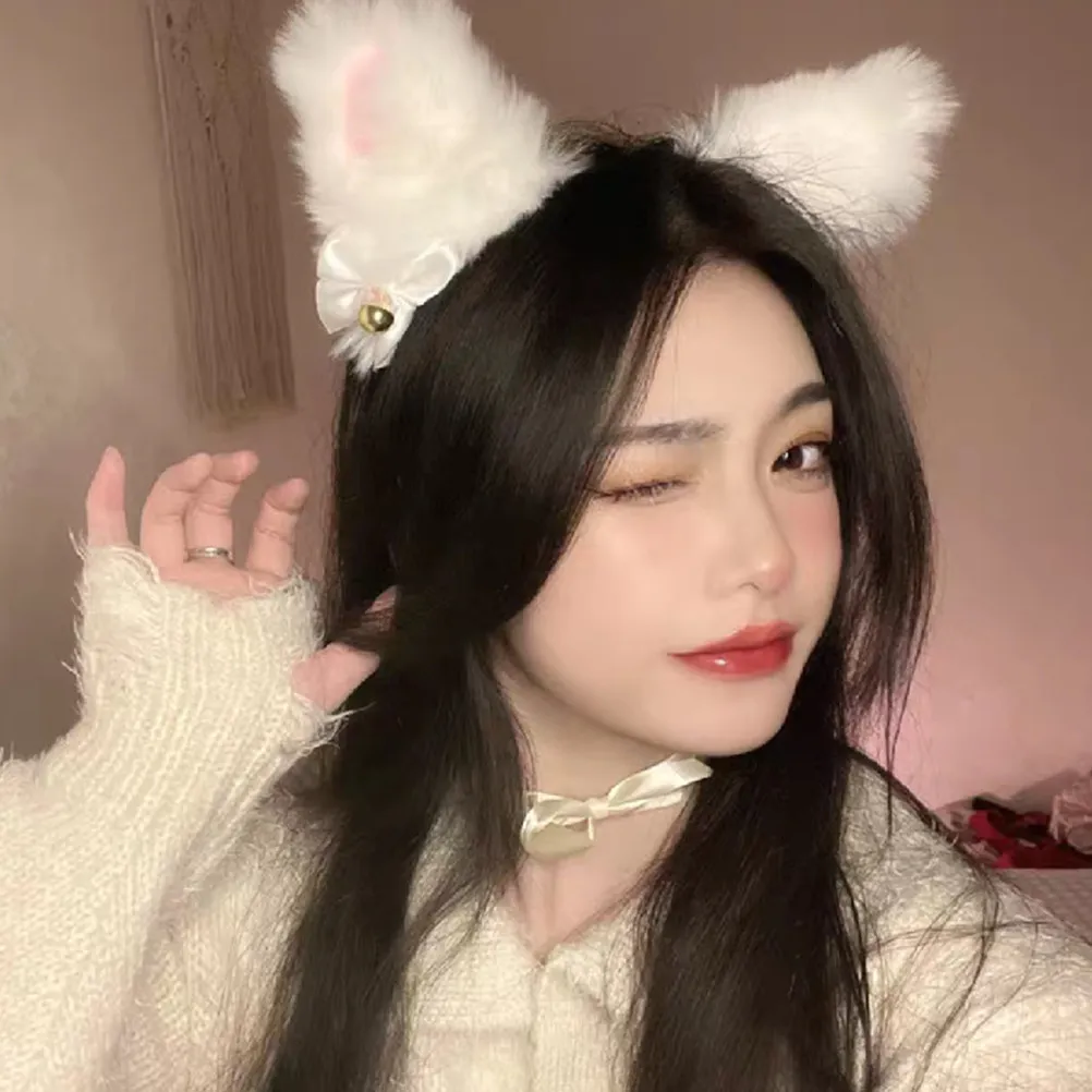 3Pcs Cat Ear Headband Soft Skin-Friendly Hairband for Halloween Party Cosplay Festival Masquerade School Play Stage Performance