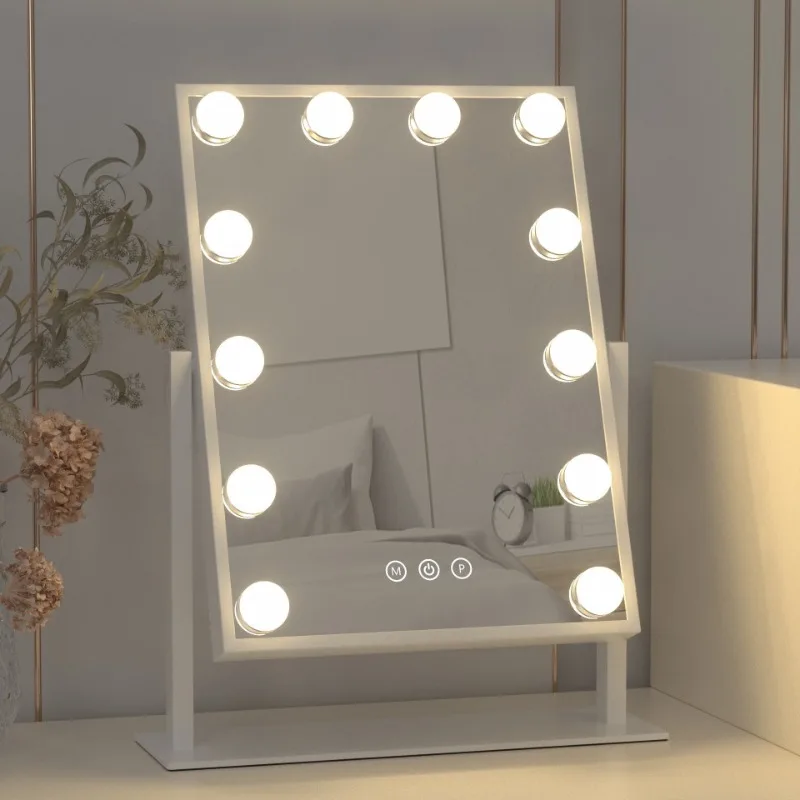 Luxury Makeup Mirror Led Aesthetic Makeup Mirrors High Definition Adjustable Brightness Decorative Mirrors Bedroom Decoration