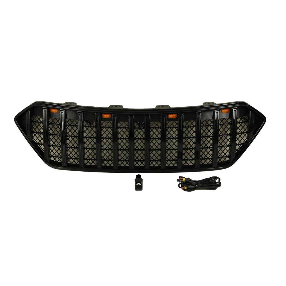 

Other Exterior Accessories Black Front Grille With Lights FIT for SANTA FE 2013-2016