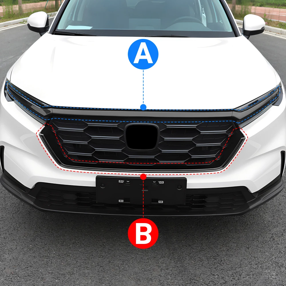 For Honda CR-V CRV CR V 6th Gen 2023 2024 Car Front Upper Bonnet Grill Lip Molding Cover Trim Engine Bumper U-shaped Frame Strip