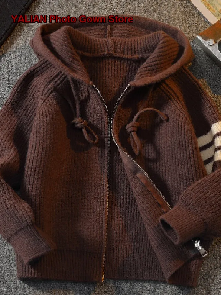 Boys Knit Cardigan Jacket Older Kids Spring Autumn 2026 Trendy Coat
