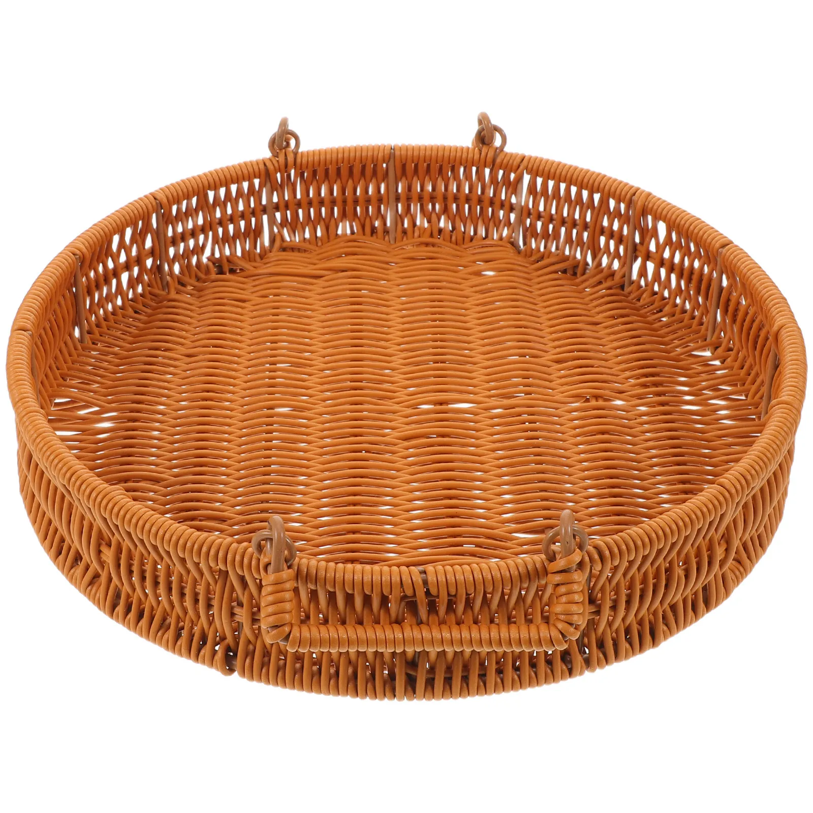 سلة تخزين مستديرة مصنوعة يدويً - مراجعة Rattan Tray Handle وسعره
