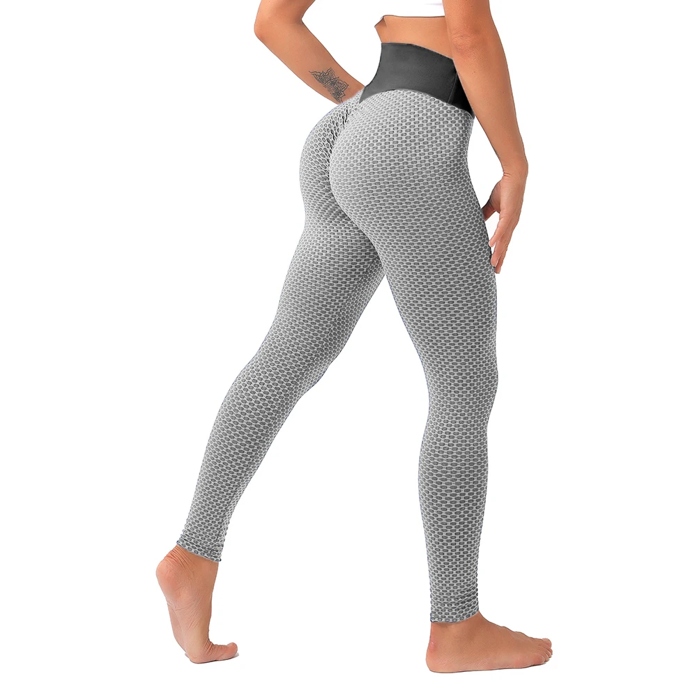 Women Seamless Gym Pants High Waist Yoga Leggings Sexy Grid  Breathable Sport Leggings Workout Running Pant Sports Clothing