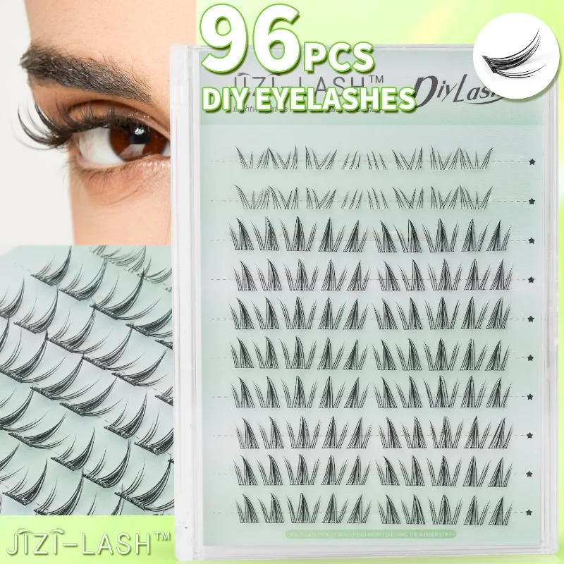 

JIZI-LASH 96pcs Lash Clusters Lower Eyelash Self Adhesive False Eyelashes Individual Lashes Extension Women Makeup Supplies