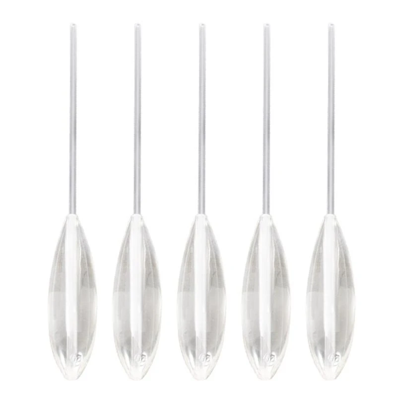 

652F 5Pcs Acrylic Bombarda Sinking Fly Fishing Spinning Float Fishing Bobbers Fishing Float Clear Sinking Casting Bobbers