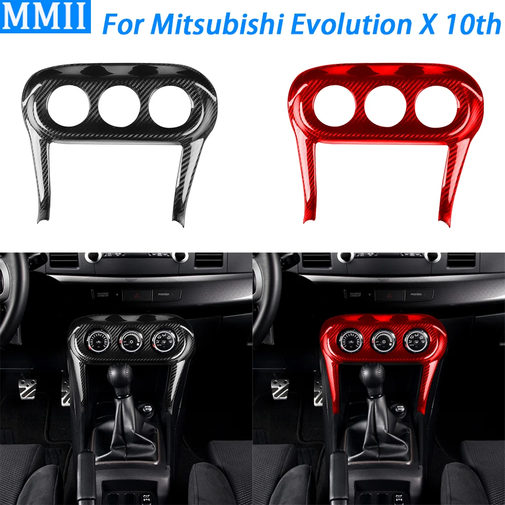 

Центральное управление из углеродного волокна для Mitsubishi Lancer EVO X 10 2008-2015, крышка ручки кондиционера, аксессуары для интерьера автомобиля