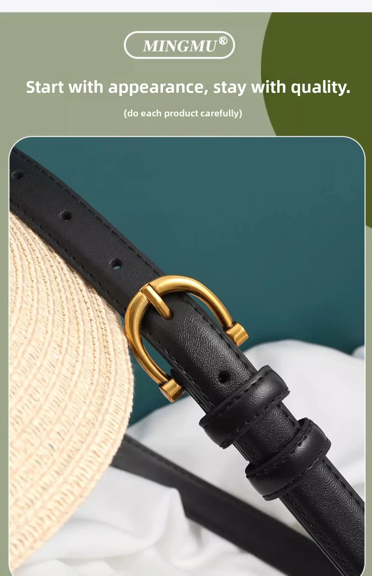 Damen-Gürtel aus echtem Leder – weich, rissfest, vielseitig, geeignet für Jeans und Kleider – Detail 5