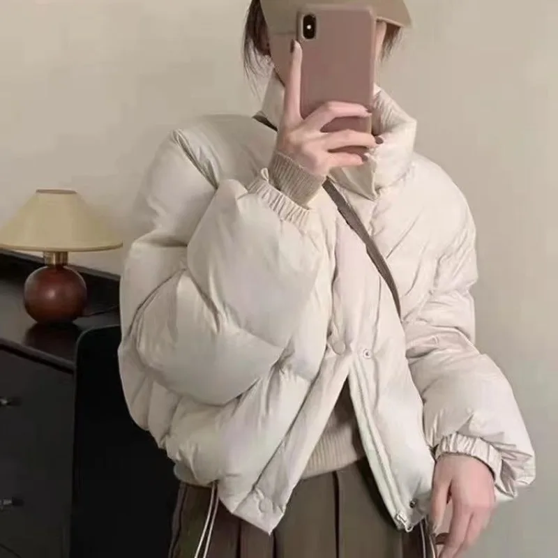 2026 Short Winter Coat New Loose Casual Down Jacket Women's Stand Collar White Duck Down Versatile Commuting Warm Coat