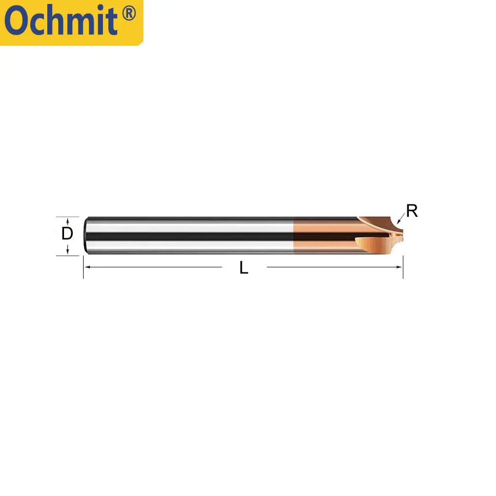 Ochmit 1PC Internal Radius  arc angle coating  tungsten steel Inner Chamfering milling cutter