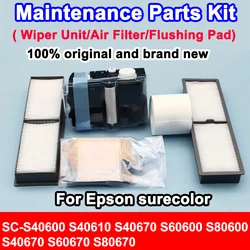 Maintenance Parts Kit Wiper Unit/Air Filter/Flushing Pad for Epson S40600 S40610 S40670 S60600 S80600 S40670 S60670 Cleaning Set